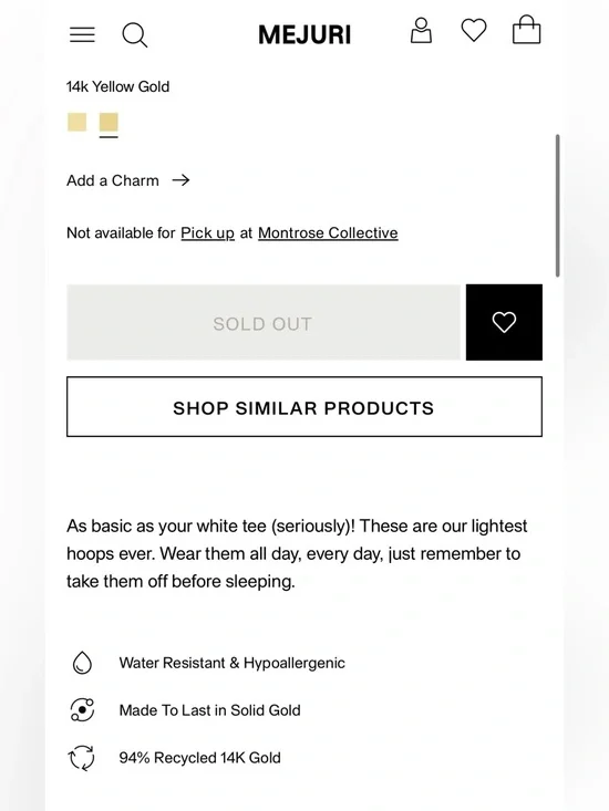 Mejuri small hoop 14k yellow gold - Picture 8 of 8